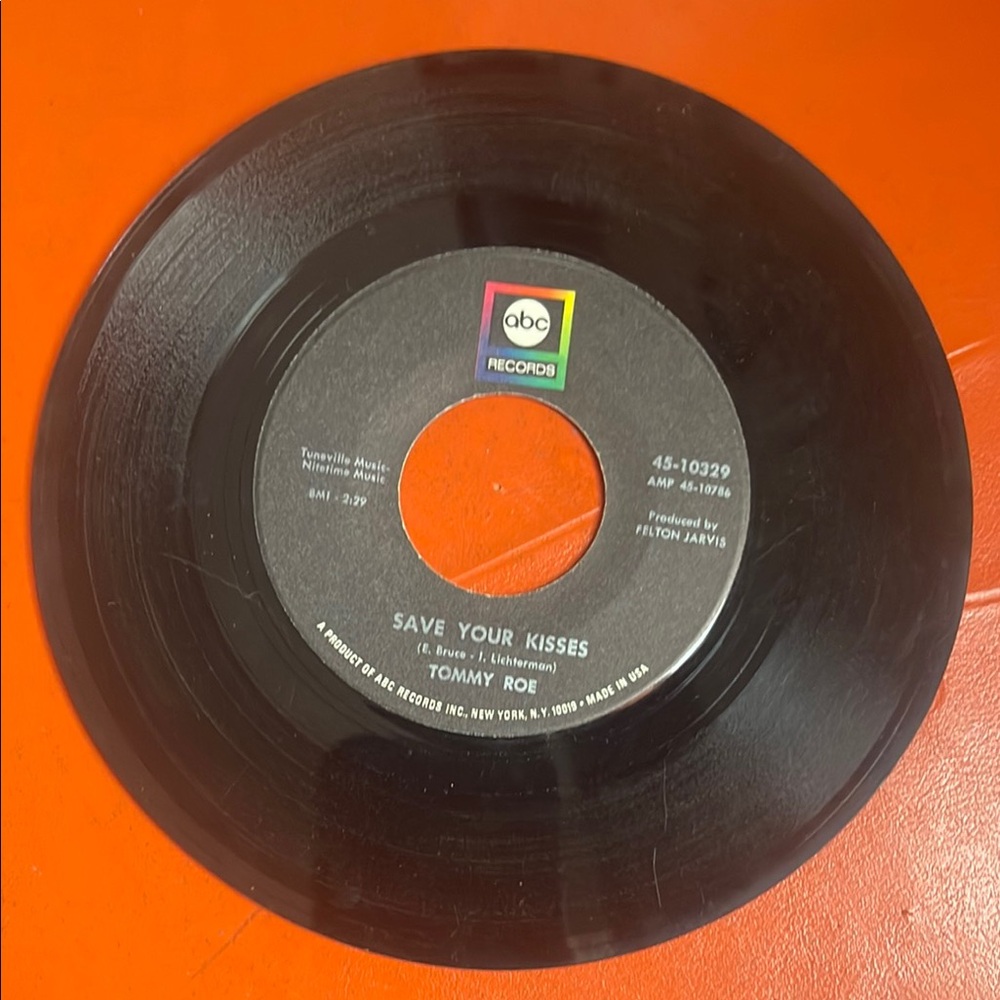 ABC Records Vinyl Record 45 rpm Tommy Roe